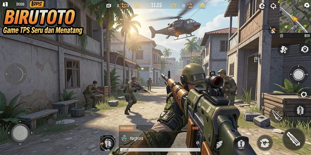 Screenshot gameplay BIRUTOTO yang menampilkan aksi seru dalam TPS.