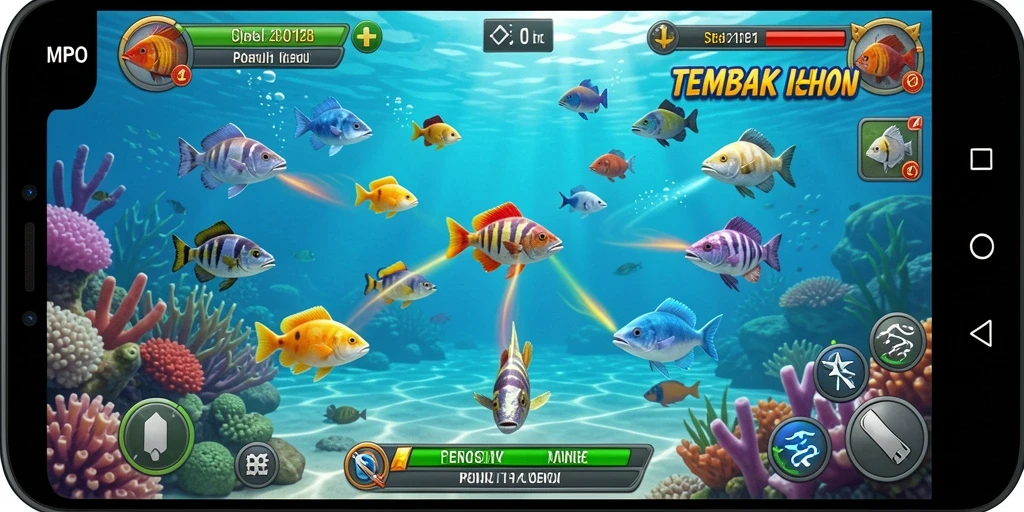 Tangkapan layar MPO2121 menampilkan aksi menembak ikan yang mendebarkan.