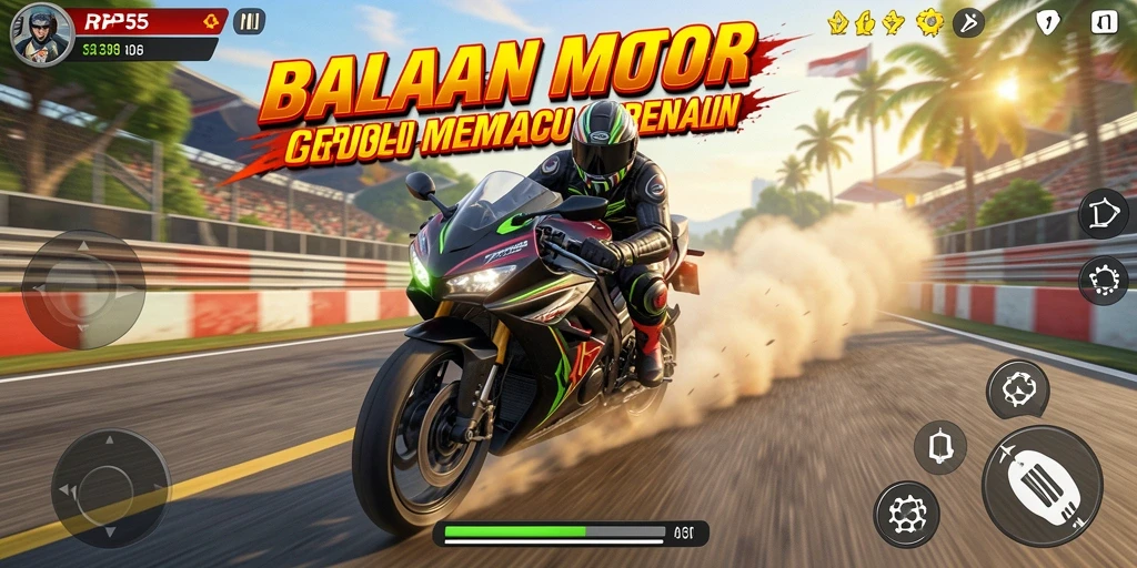 Gameplay seru balapan motor di RP55 yang memacu adrenalin.
